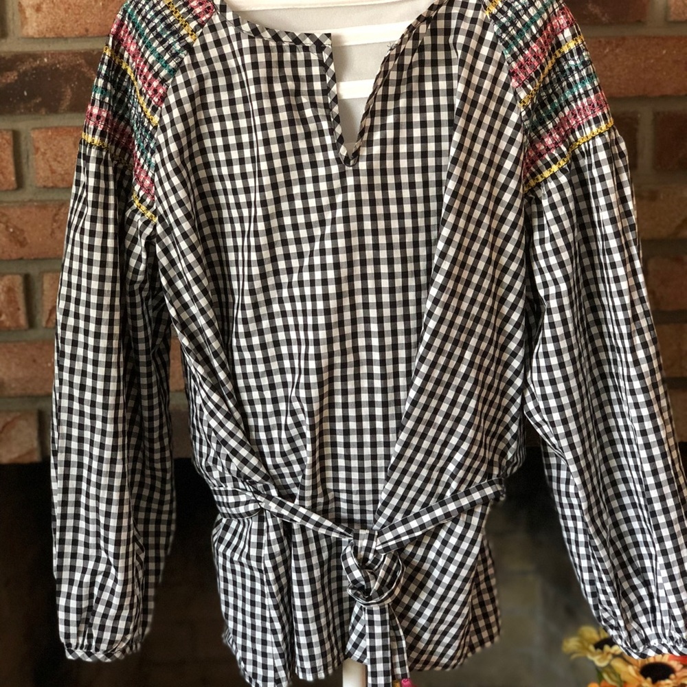 Madewell gingham belted shirt